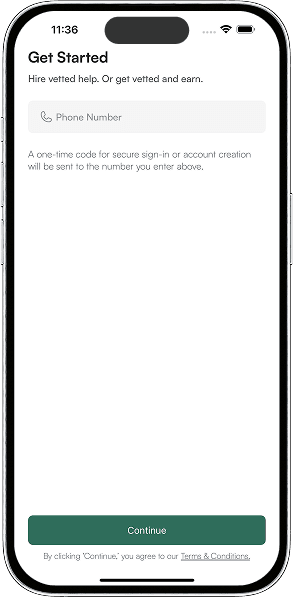 login screen